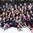 ST. CATHARINES, CANADA - JANUARY 15: Team United States pose for a team photo with the trophy and gold medals after defeating Team Canada 3-2 at the 2016 IIHF Ice Hockey U18 Women's World Championship. (Photo by Francois Laplante/HHOF-IIHF Images)

